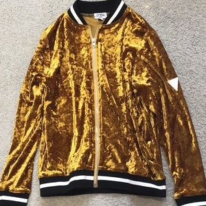 Crew kids! Gorgeous gold velvet bomber style jacket!